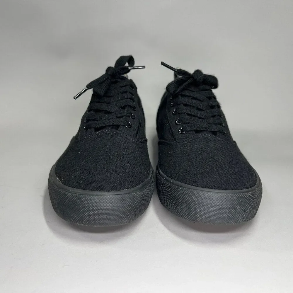 Hurley Arlo Shoes Men's Size 9.5 Black Canvas Low Lace Up Skateboarding Sneakers
